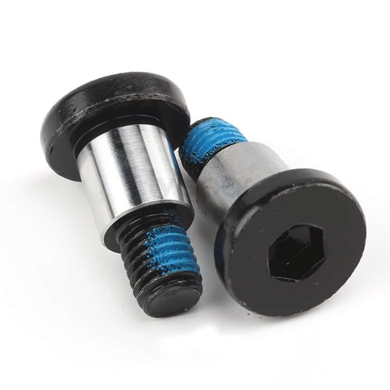 40Cr合金鋼27-37HRC黑色電泳漆+涂油+鎖緊膠藍(lán)定制內(nèi)六角矮圓柱頭軸肩螺釘